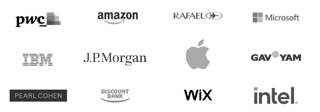 Picture contains the logos of all companes that Grynhaus worked wth